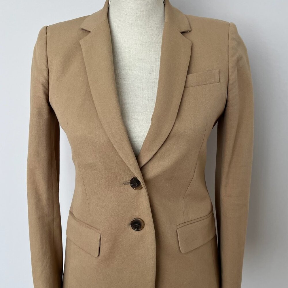 J Crew: Camel Blazer, Stretch Cotton, Size US 0P